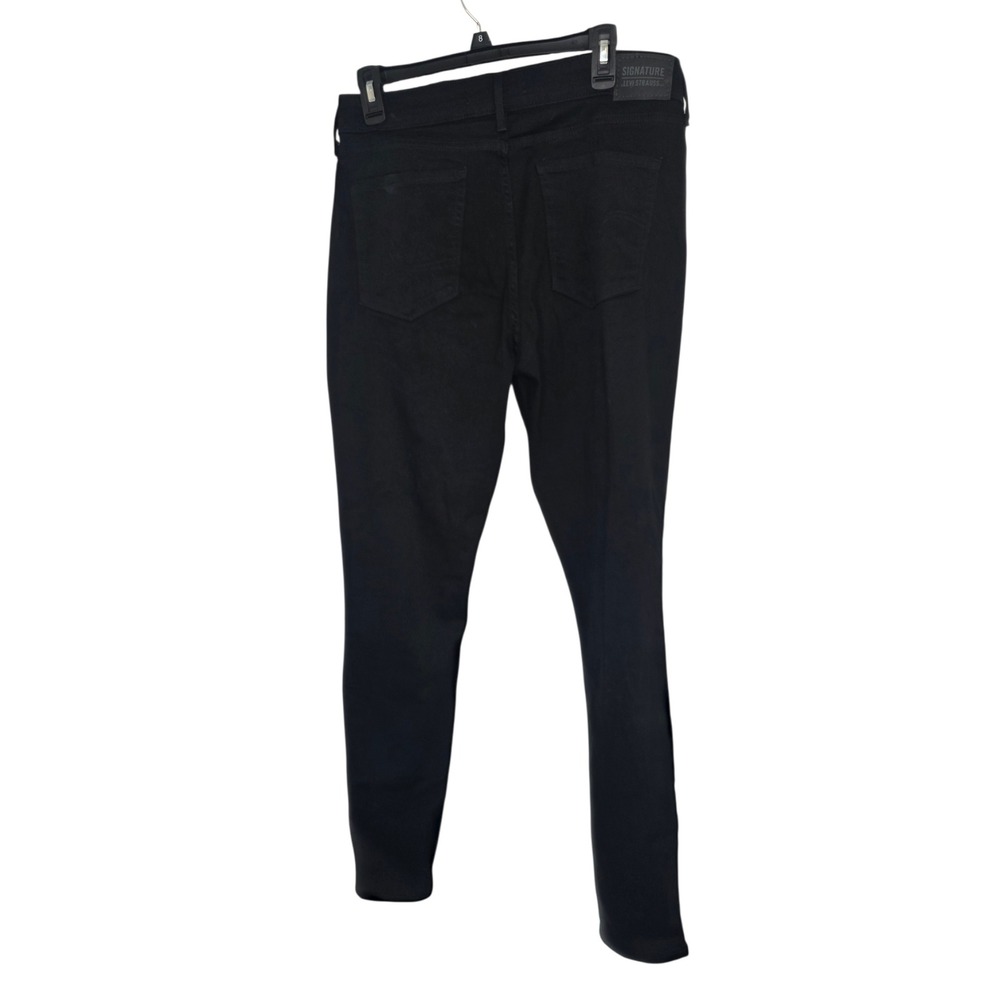 Signature by Levi Strauss & Co Womens Mid Rise Skinny Jeans Black 12L - Picture 8 of 14